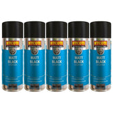 5X Hycote Matt Black Spray Paint 400ml Spray Paint